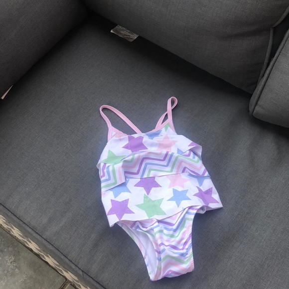 One Piece Baby Star/ Zig Zag Lines Bathing Suit - Picture 1 of 4